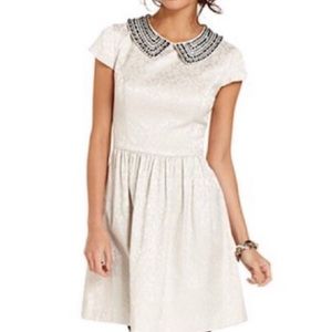 Kensie Beaded‎ Collar Jacquard Dress
